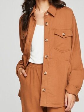 Gentle Fawn Nicholson Relaxed Shacket in Pecan
